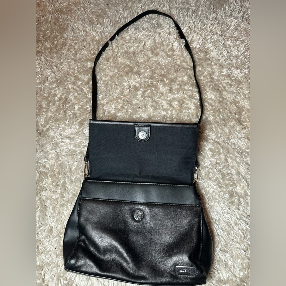 Coletta Black Leather Shoulder Bag